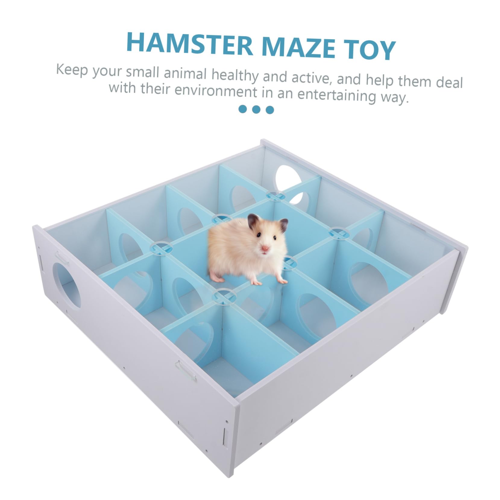 Holzlabyrinth Tunnel für Hamster und Rennmäuse, Blau