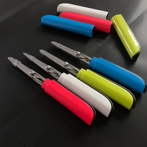 Miniatura 3 de HYMAOME 2 tijeras compactas portátiles afiladas tijeras de corte para manualidades tijeras de viaje pequeñas con cubierta para álbumes de