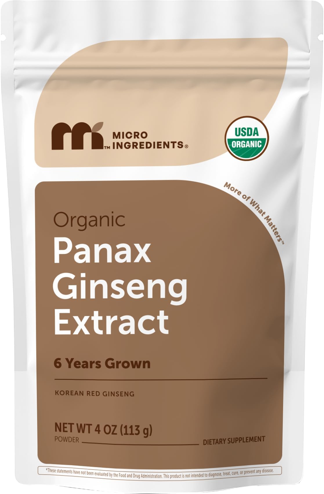 Maximum Strength Organic Ginseng Root 200:1 Powder with Active Ginsenosides (4oz)