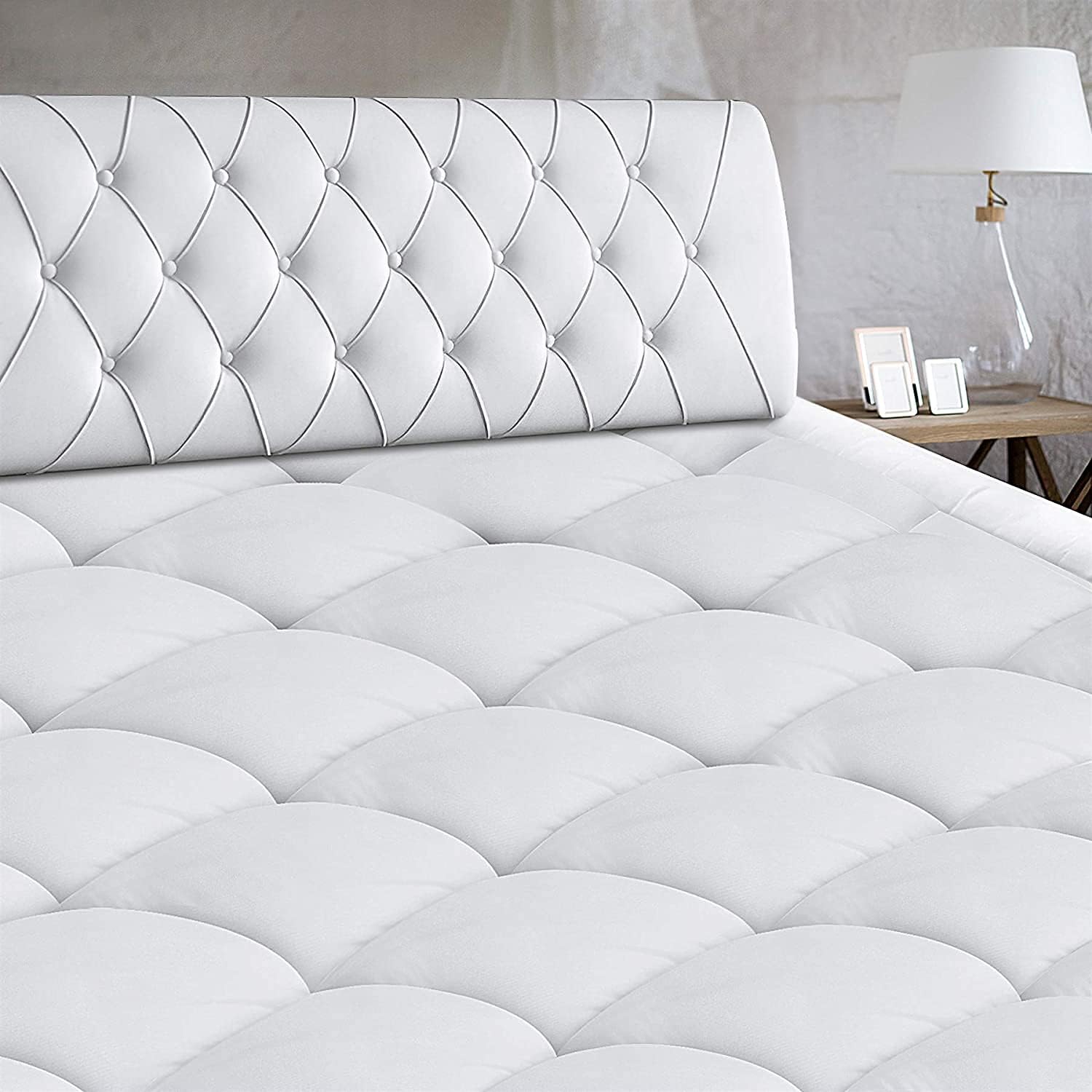 Queen Size Mattress Pad Cover Cooling Mattress Topper Pillow Top with Down Alternative Fill Deep Pocket
