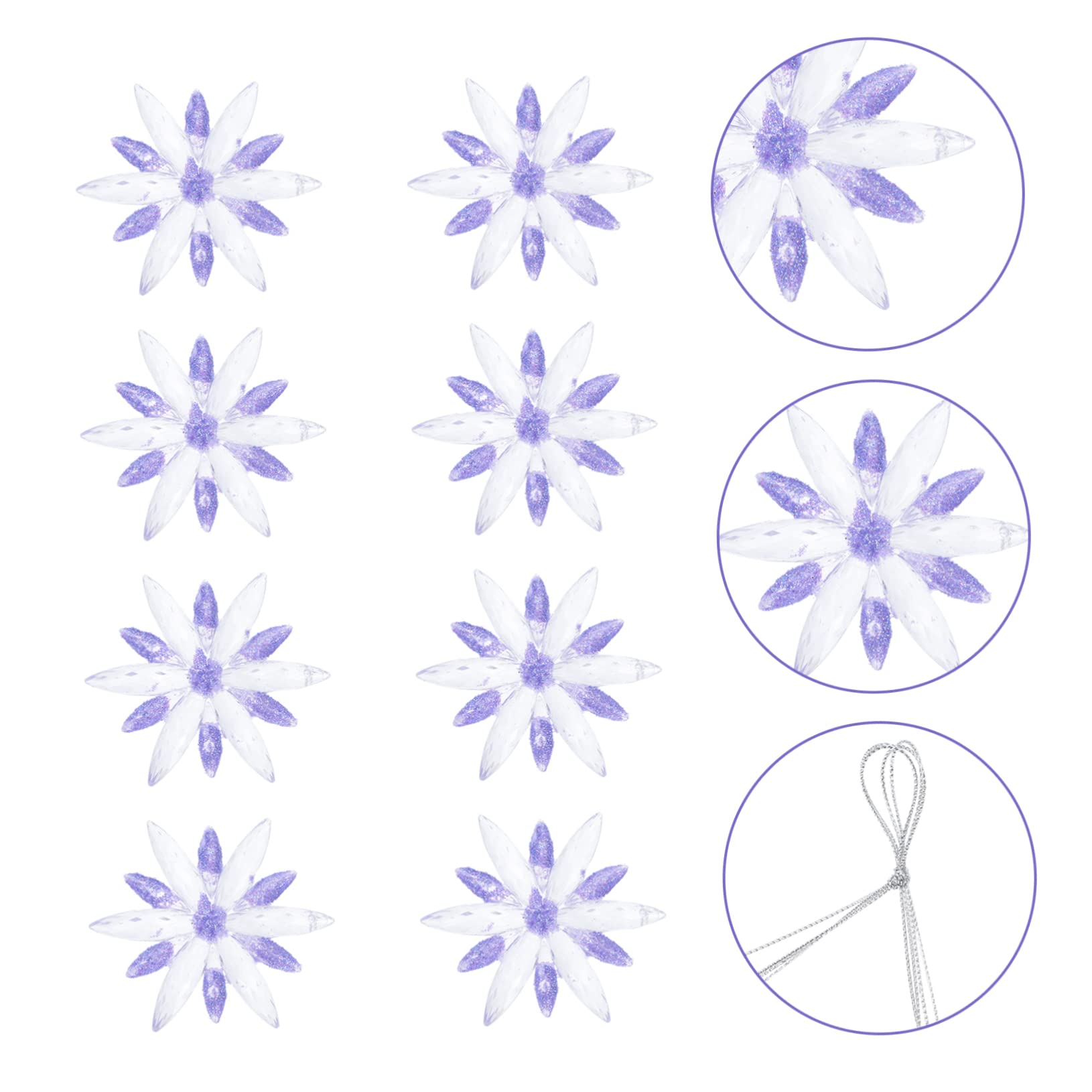 IMIKEYA STK Weihnachtsbaum-Anhänger weihnachtsdeko Christbaumschmuck Spirit Weihnachten fensterdeko Schneeflocken-Anhänger Festival- Acryl Dekorationen Ornament schmücken Violett
