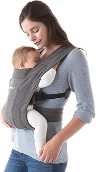 恩格宝宝舒适新生儿抱带 - 灰色织物