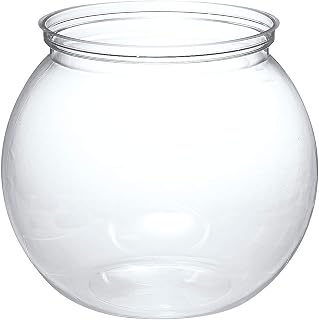 Fun Express Clear Plastic Fish Bowl - Versatile Party Decor for Birthday Parties Events & Creative Displays - Perfect for Centerpieces Favors & Themed Decorations - 1 Piece