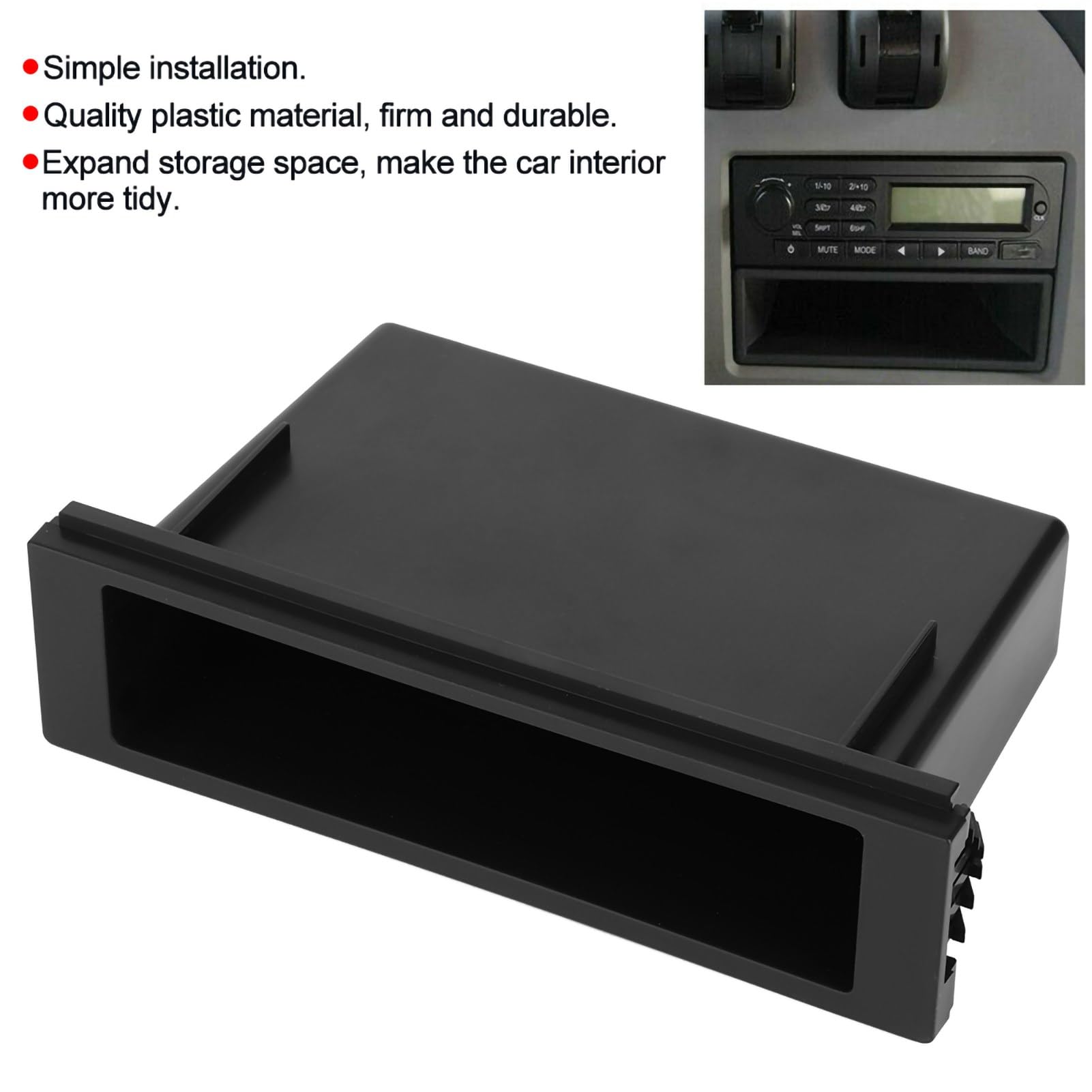 Contenitore Radio Stereo per Auto 1Din, Custodia per Cruscotto da Taschino per Auto Accessori per Riporre gli Interni Organizer, Kit per Cassetti Multi Applicazione Adatto per