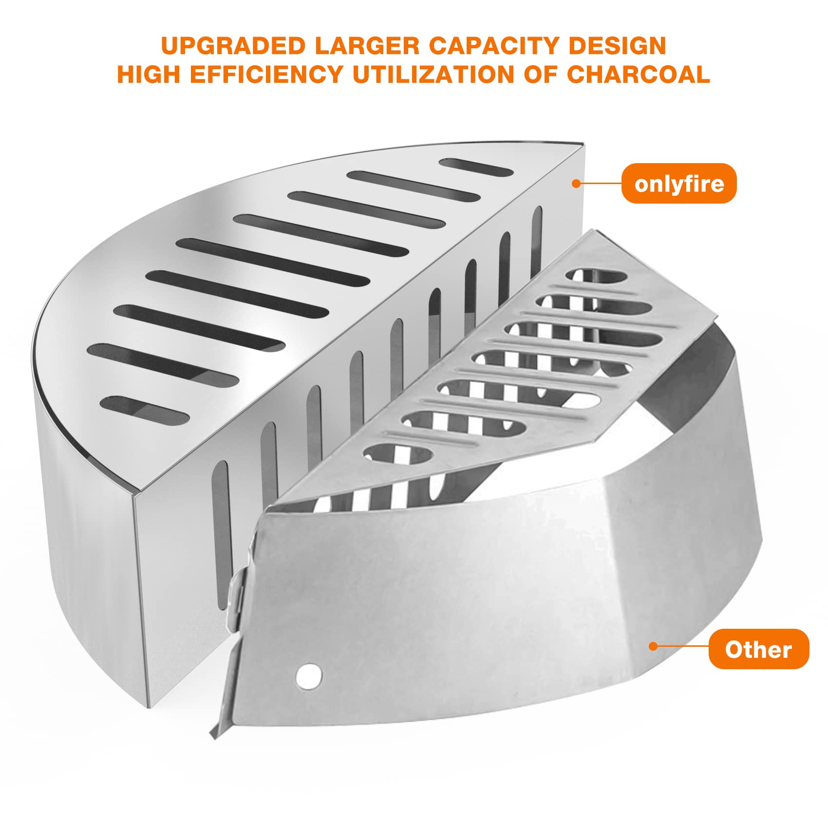 only fire Cestino in acciaio inox per barbecue Weber 66 cm