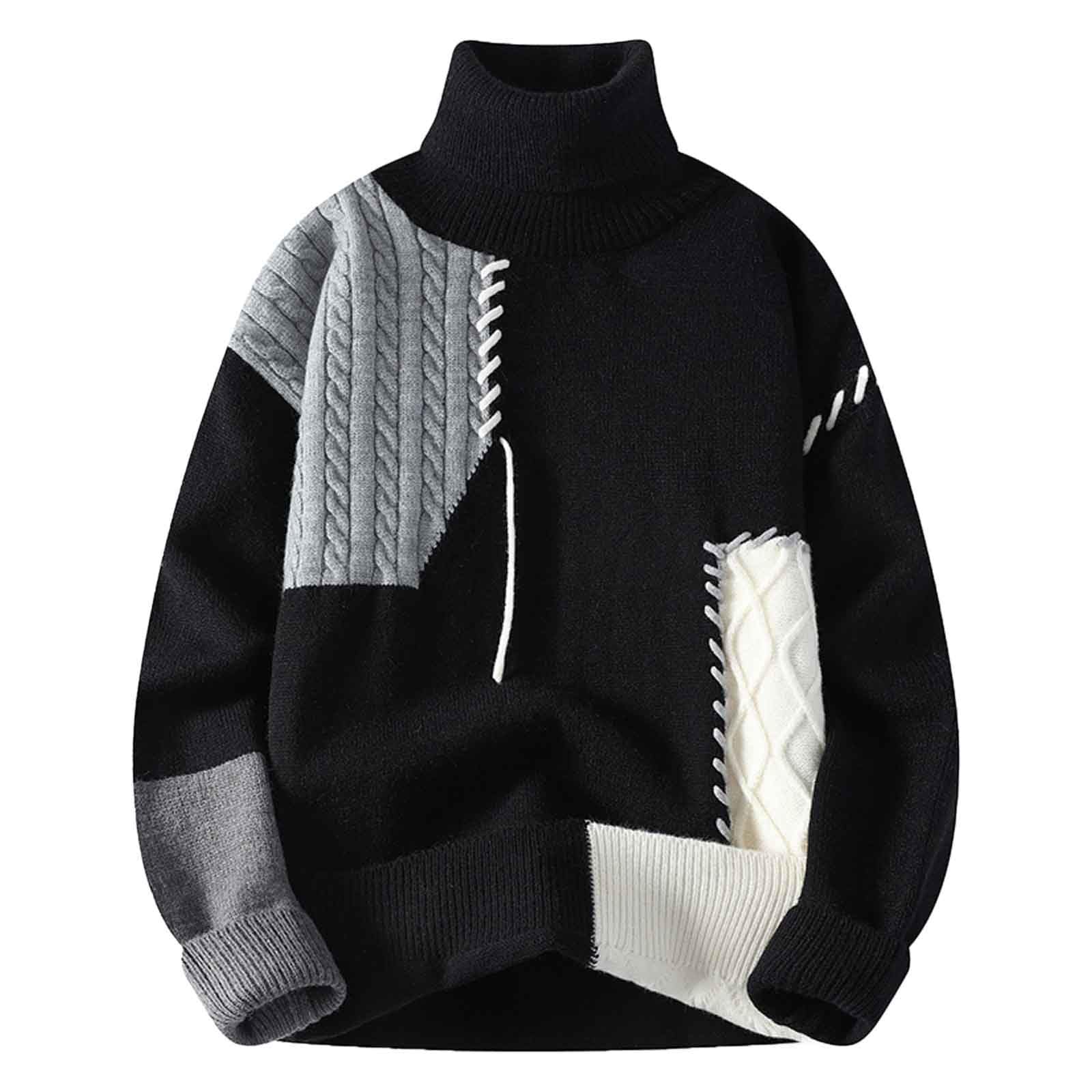 Jersey Hombre CáRdigan Chaqueta De Punto Suéter de otoño e Invierno para Hombre Chaqueta de Punto con Cuello y Bloques cromáticos Prenda Exterior Informal y Abrigada para Uso Diario