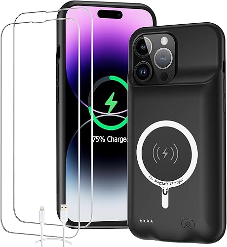 Funda de batería para iPhone 14 Pro Max, 10800mAh de alta capacidad, cargador portátil inteligente, estuche de carga con batería recargable, funda
