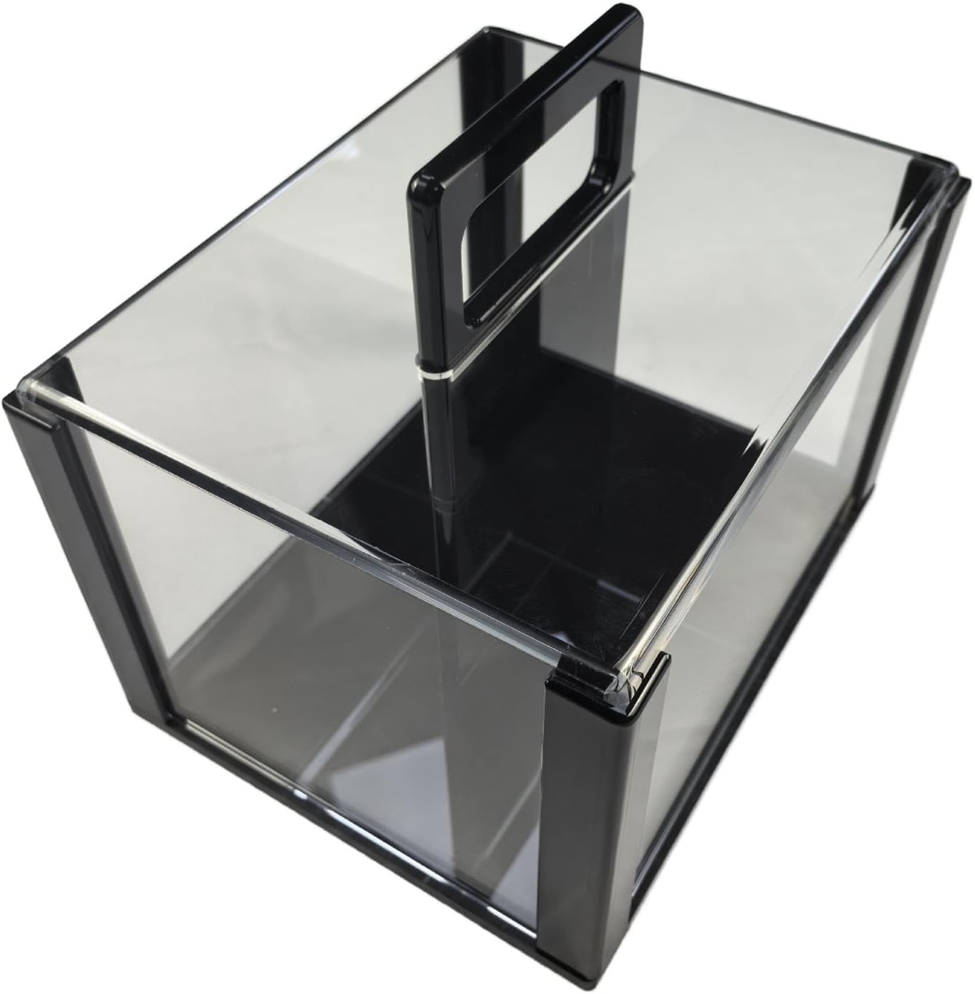 Chip Case Organizer 600pcs Capacity Transparent Acrylic Storage Box with Handle for Poker Chips Games Accessories 9.45x7.48x6.30inch- with 6pcs 40mm Trays