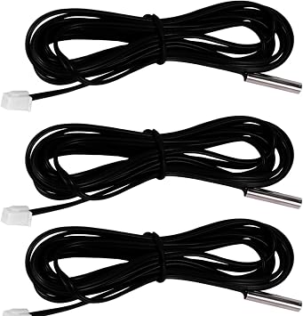 3X 2M NTC Thermistor Temperature Sensor Waterproof Probe Wire 10K 1% 3950 Black
