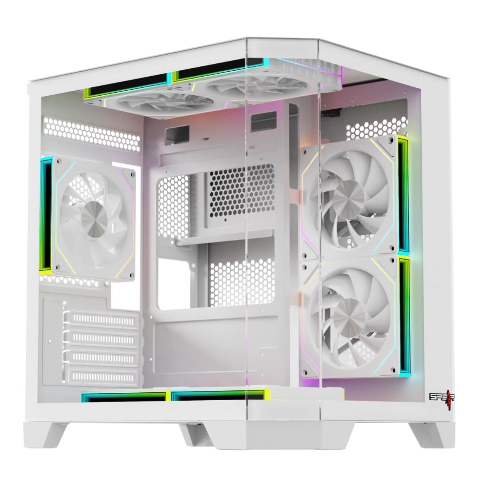 SPEAR DOST60ECO ARGB MATX PC Case – White, Micro-ATX & Mini-ITX