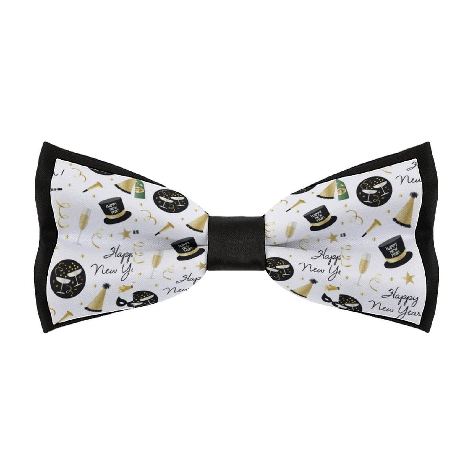 JYYAU Happy New Year 2025 Bow Tie Adjustable Necktie For Men Business Fashion Pre-tied Tie Neckwear Novelty Accessory For Weddings Party Festival