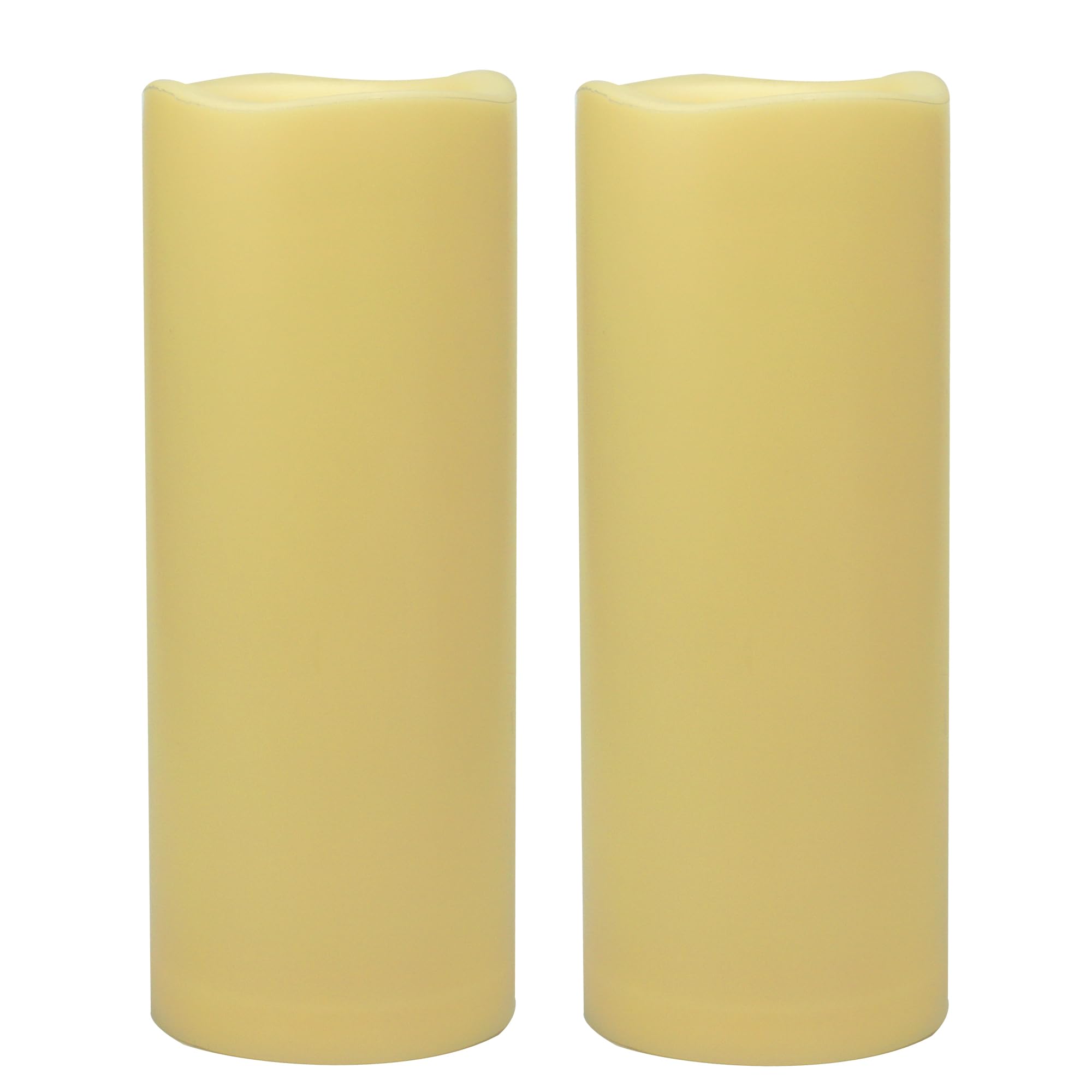 Large Waterproof Outdoor Battery Operated Flameless Candle with Timer Realistic Flickering Plastic Electric LED Pillar for Lantern Garden Yard Halloween Christmas Decorations 4”x10” 2PCS