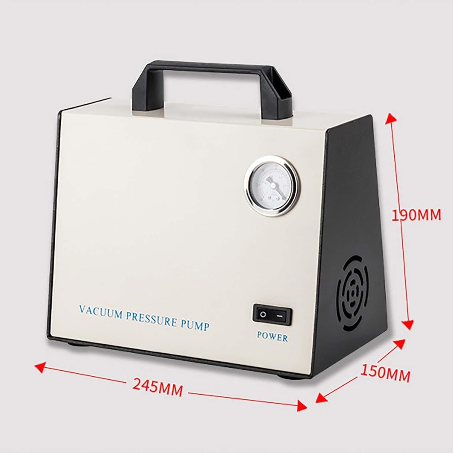 Bomba de vacío de diafragma, diseño sin aceite, caudal de 10 l/min, presión negativa de -0.08 mp, presión positiva de 20 psi para experimentos químicos médicos de laboratorio