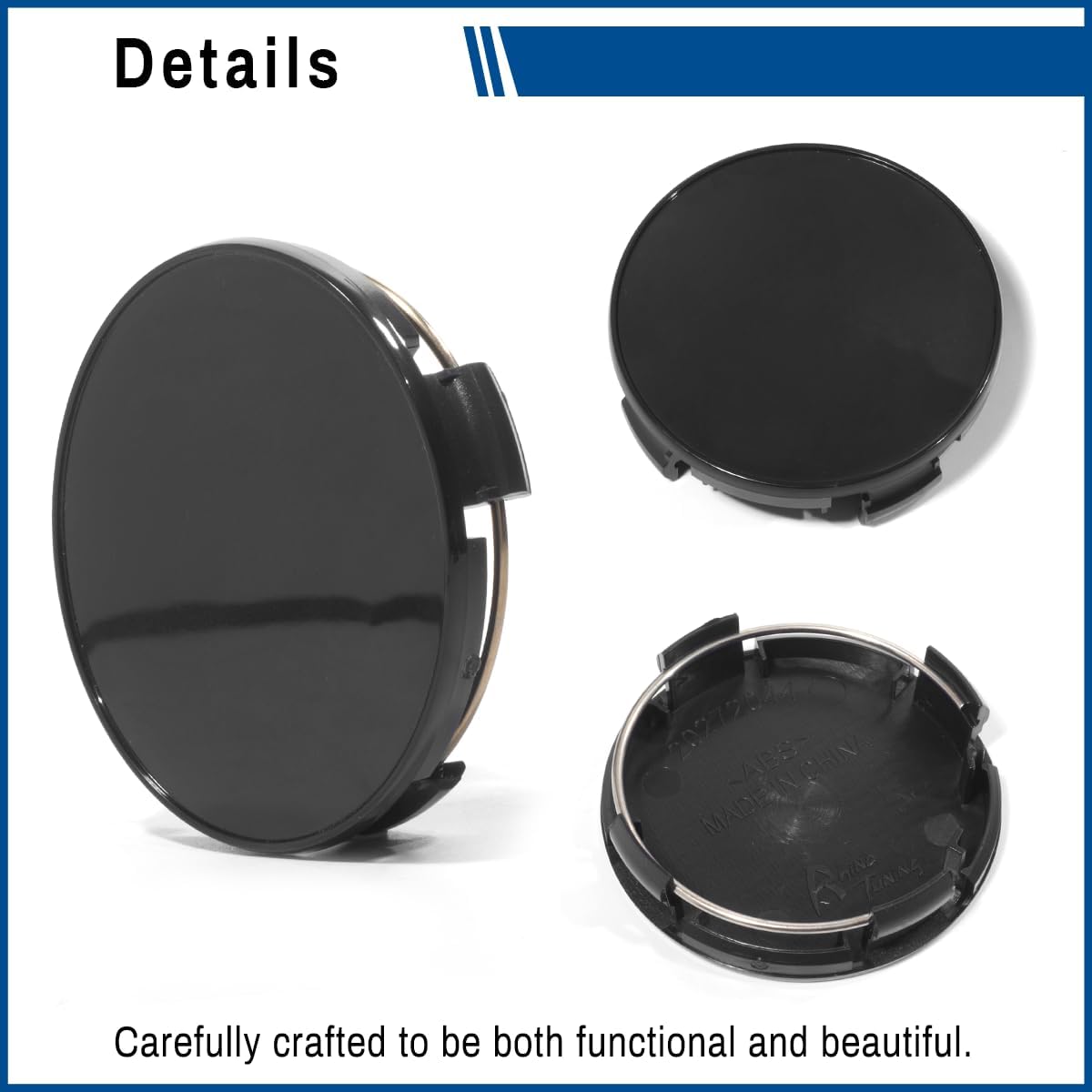 63mm 2.5in Wheel Center Cap for Toyota 2000-2023 Camry Matrix Corolla Highlander RAV4 Prius C-HR Sienna Venza, 4pc, Black, 42603-06160 42603-06150 42603-AC020