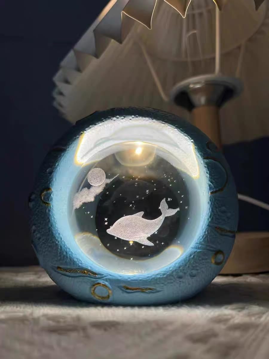 3D イルカクリスタルボールランプ 星空ライト 楽天市場】3D イルカ 誕生日 プレゼント ナイトライト 透明