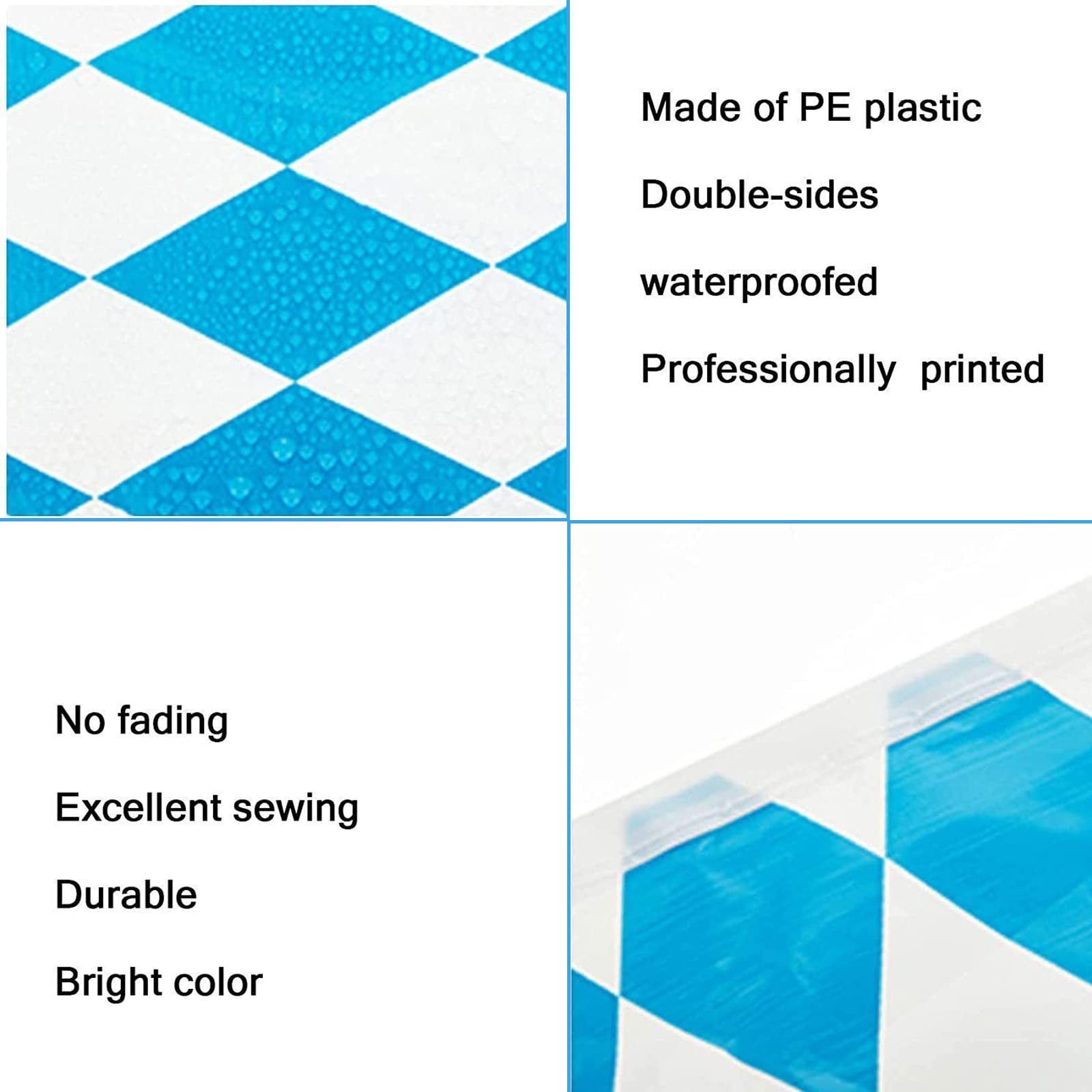 Oktoberfest Tablecloth, 130 x 220 cm Tablecloth for Oktoberfest Bavarian Table Cloth, Blue White, Bavarian Table Decoration - Image 3