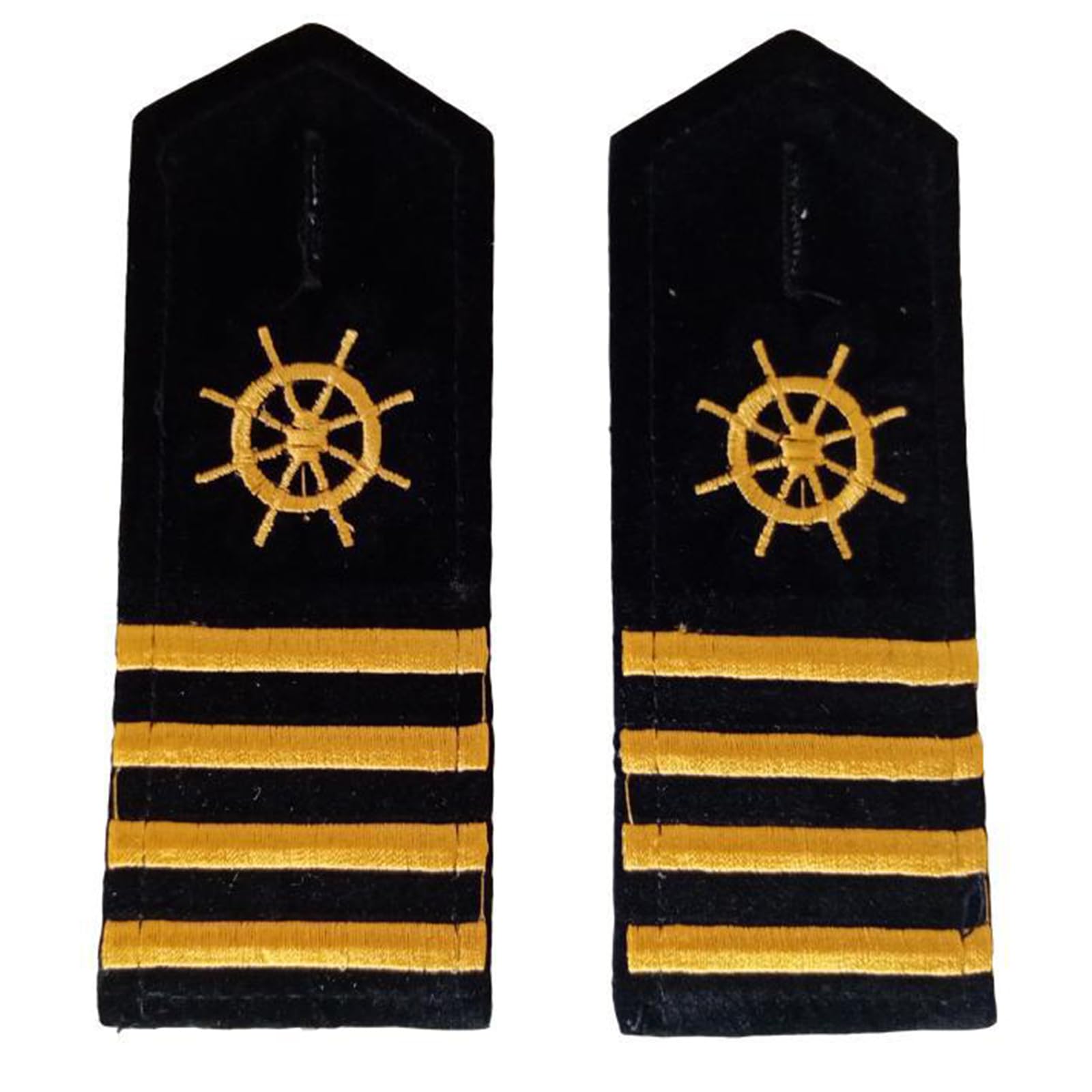 Iuhtrb Unisex Fourar Rudder Shoulder Epaulettes Stripes Security Uniform Accessories Captain Professional Security Guard Epaulets Captain Sailor Epaulettes