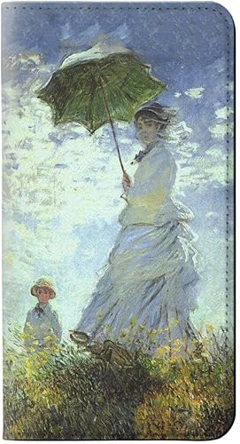 jjphonecase RW2415 Claude Monet Woman with a Parasol PU Leather Flip Case Cover for Samsung Galaxy S21 FE 5G