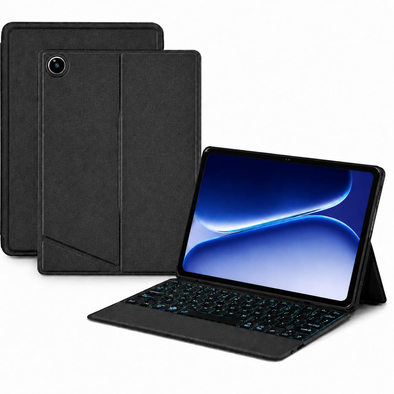 ProElite Wireless Bluetooth TouchPad Keyboard Case for OnePlus Pad Go 2 12.1 inch, Magnetic Detachable Bluetooth TouchPad Keyboard OnePlus Pad Go 2 12.1 inch with Built-in 7-Colors Backlit, Black-image-49