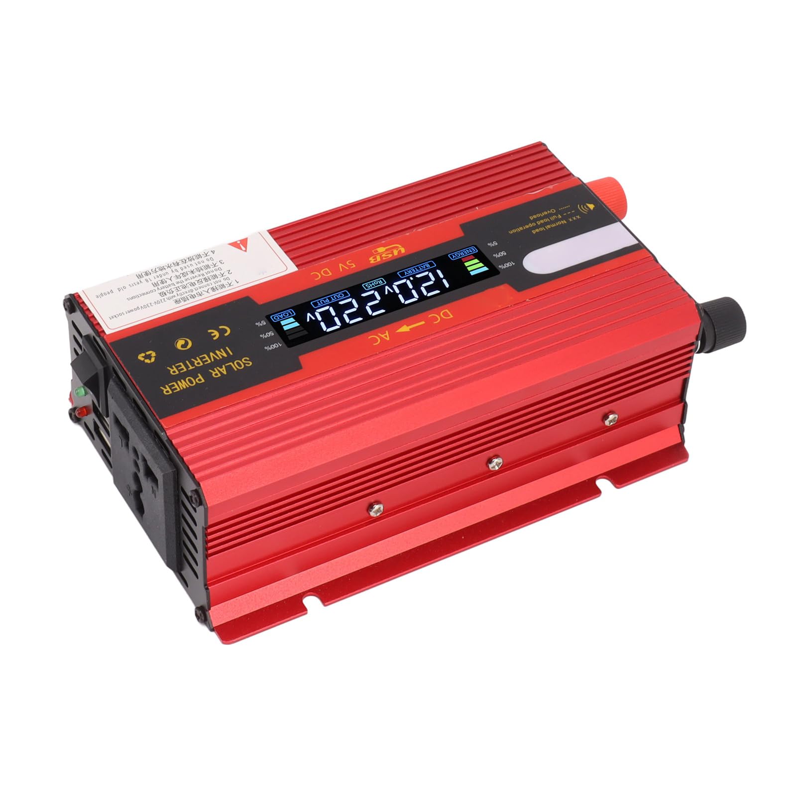 YWBL-WH Zmodyfikowany Falownik Sinusoidalny o Mocy 420 W Stop Aluminium 12 V Do 220 V Przetwornik Samochodowy z Wyświetlaczem LCD 50 Hz 420 W Do Podróży Samochodowych Kemping Użytku Awaryjnego
