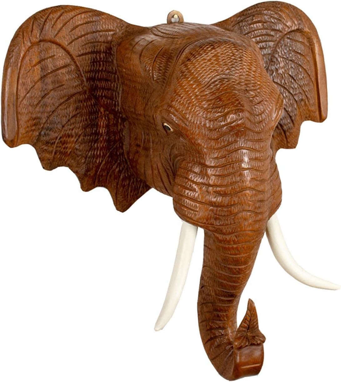 象の頭の壁飾り 丈夫な吊り下げ式 背景 リビングルーム 勉強部屋 30.5 cmx30.5 cm