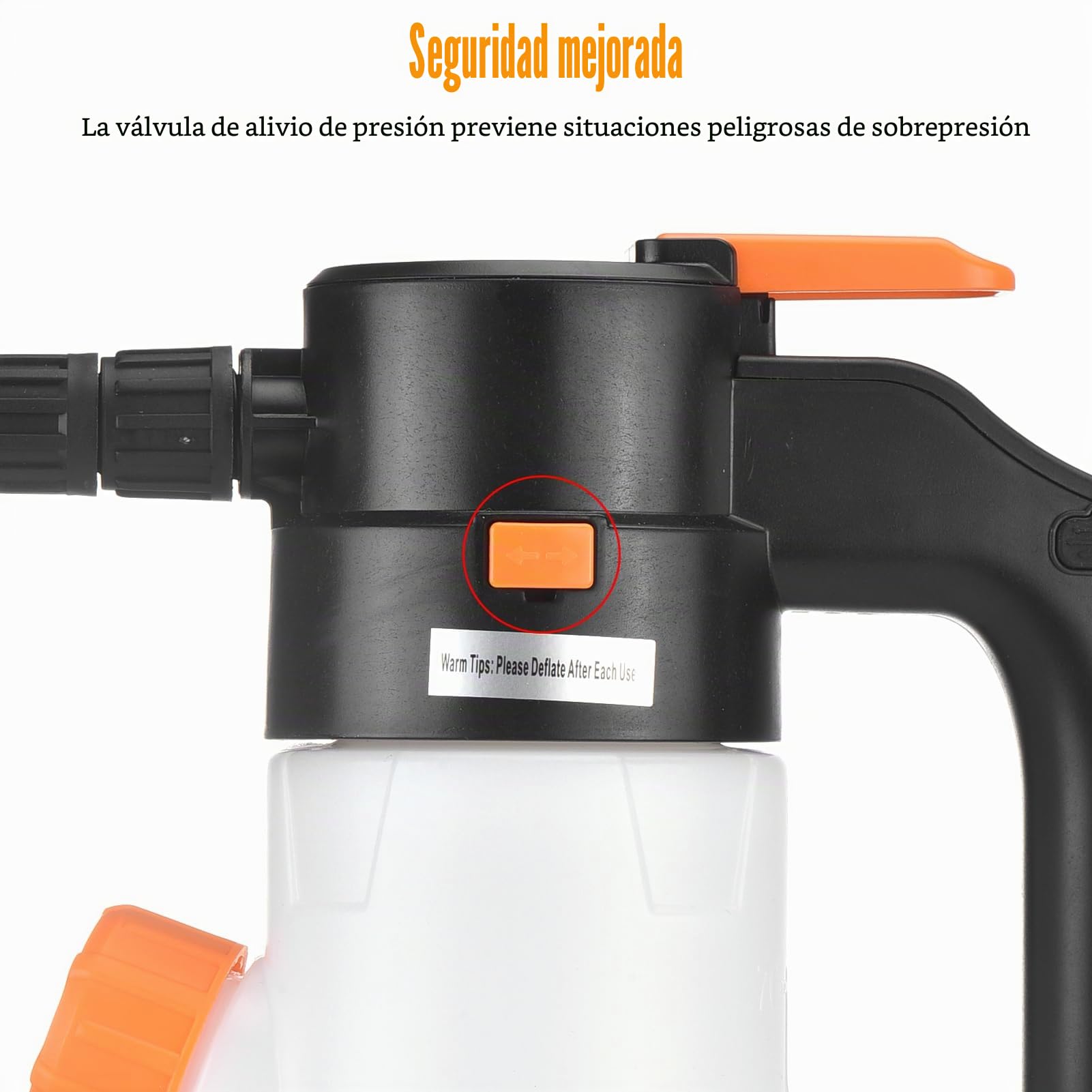 Dispensador de Espuma Eléctrico, capacidad de 2L - Juego de pistolas sin cable, movilidad con uso ligero y versátil para automóviles, detalles del hogar, limpieza de terrazas, incluye