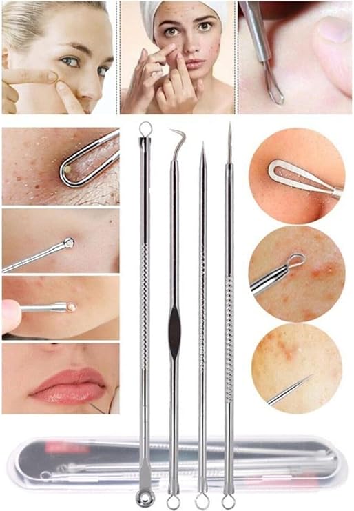 Stainless Comedone Acne - Blackhead Cleanser Set with 4 Boxes
