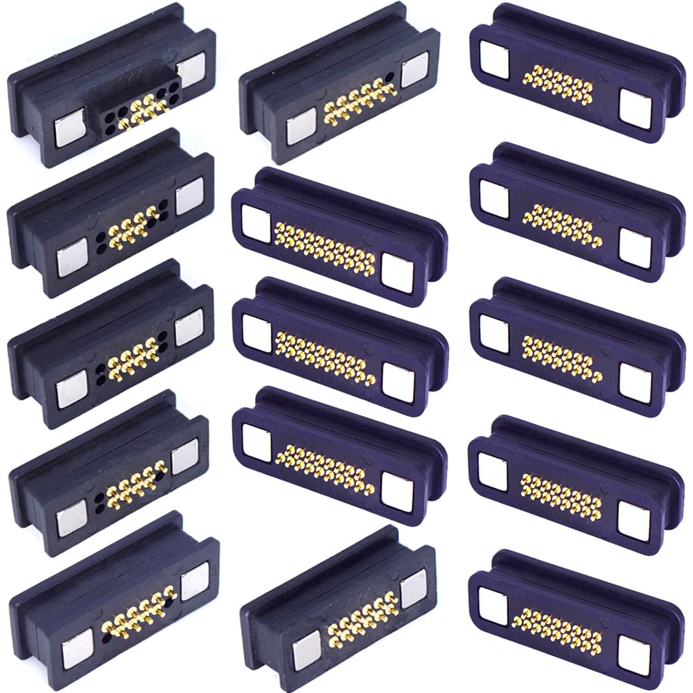 1Pair 6P/7P/8P/9P/10P/11P/12P/13P/14P/15P/16P/17P/18P/19P/20P Magnetic Pogo Pin Connector,DC Power Male+Female Socket Charge Spring Loaded Magnet Pogo Pin Connector DC Power Charging Connector (16Pin)