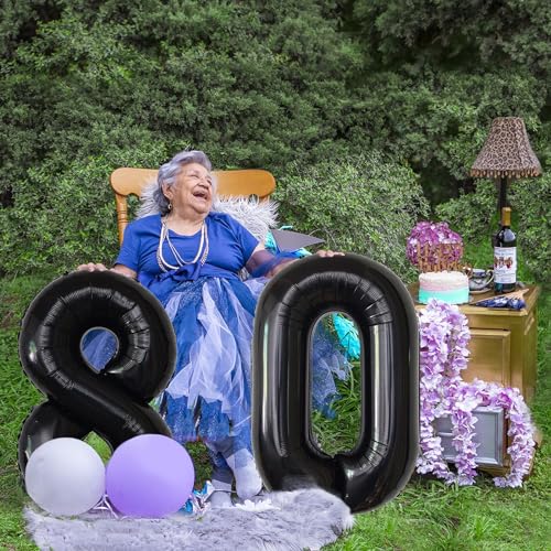 Image of Number Balloons Black Party Balloon - Giant Number 10 Balloon, 40 Inch Large Balloon for Birthday Decorations, Black Party Supplies for Men Women