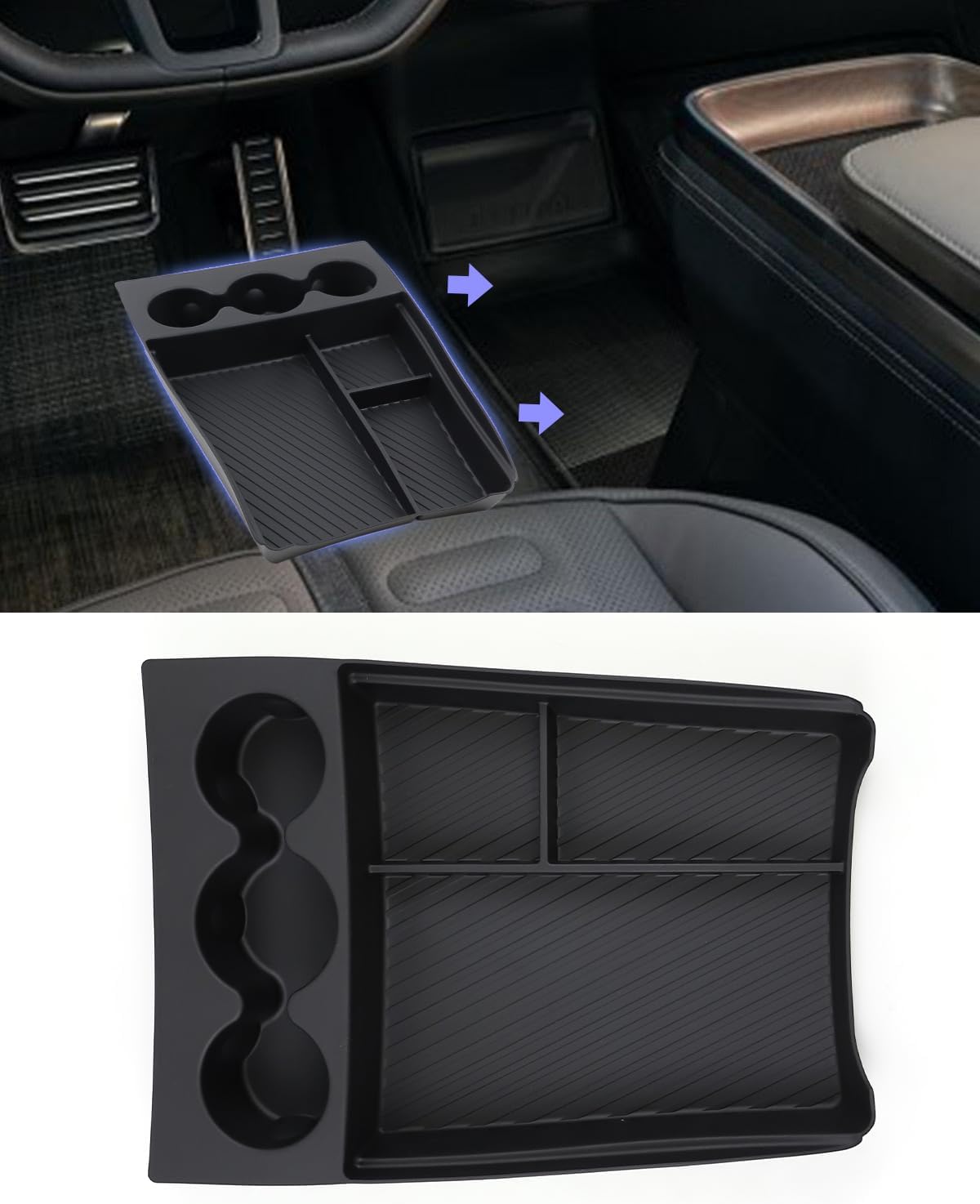 Amazon.com: YEE PIN Rivian R1S Lower Console Organizer Cup Holder for ...