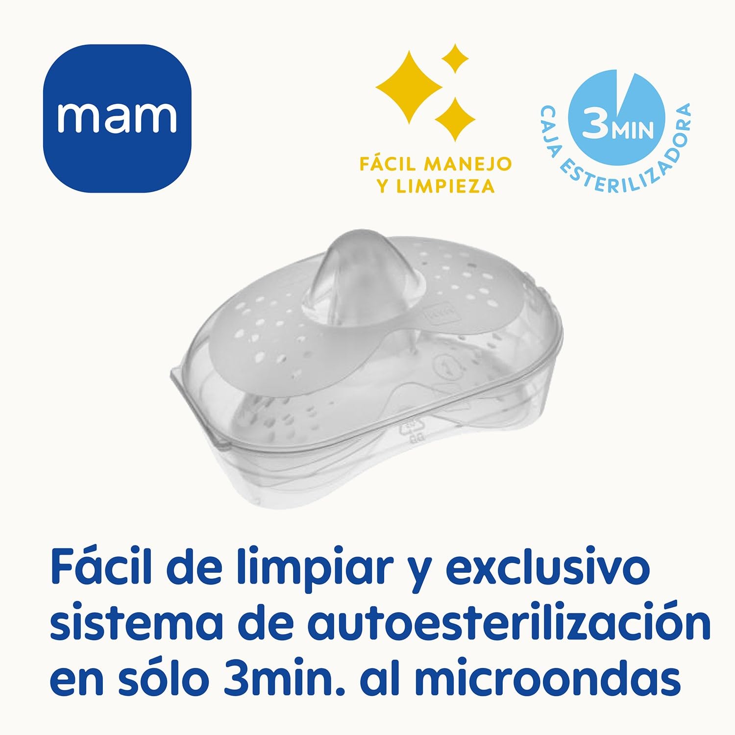 MAM Pezonera de Silicona SkinSoft, para la Irritación, Fácilmente Adaptable, Gran Aceptación y Agradable para la Piel del Bebé, Fácil de Limpiar y Sistema de Autoesterilización, Pack 2 uds, Talla M
