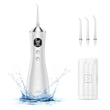 Water Dental Flosser for Teeth&comma; Portable Cordless Water Flosser with 300ML Rechargeable with Type-C&comma; IPX7 Waterproof Water Flossers for Adults with 3 Intensity Modes and 3 Flossing Tips