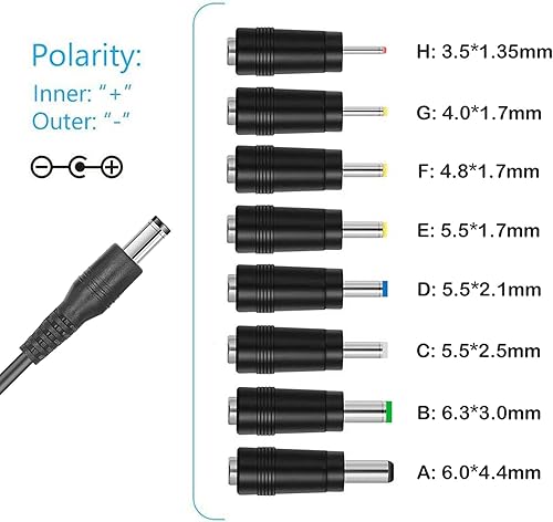 Miniatura 6 de Cargador de pistola de masaje de 16.8 V con 8 cabezales de CC, cargador de repuesto para Sonic Mini, Sonic Pro, Mebak-3 Pistola de masaje de
