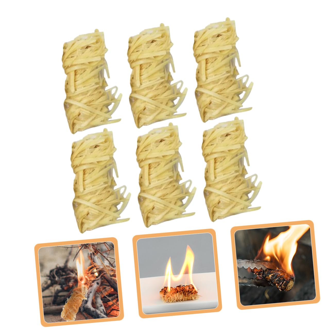 VINTORKY 50Pcs Natural Wooden Fire Starters Quick Lighting Firelighters for Campfires Grills Barbecues Outdoor Cooking for Hiking Camping and Backyard Bbqs