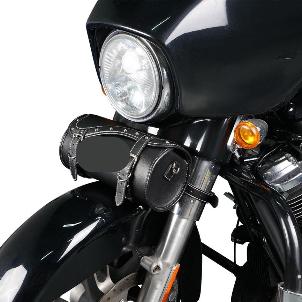 Uniwersalna torba na siodełko motocyklowe ze skóry PU z wodoodporną osłoną, wielofunkcyjna torba do przechowywania, kompatybilna z modelami Road King