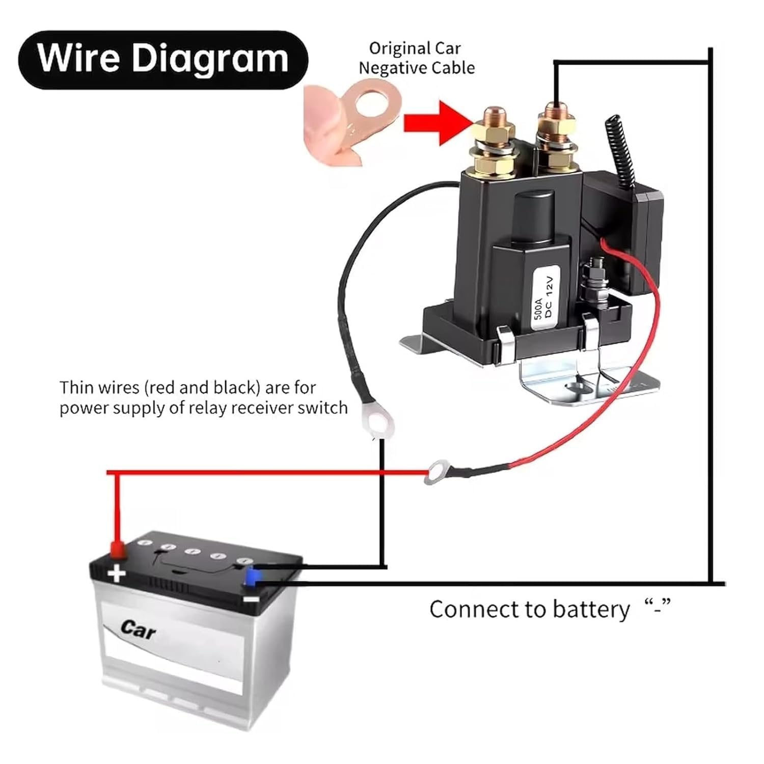 Relé de Batería Inalámbrico Remoto - Arranque a 30m, Interruptor Antirrobo, Instalación DIY Fácil para Coches, Autocaravanas 12V/24V (2Set 12V)