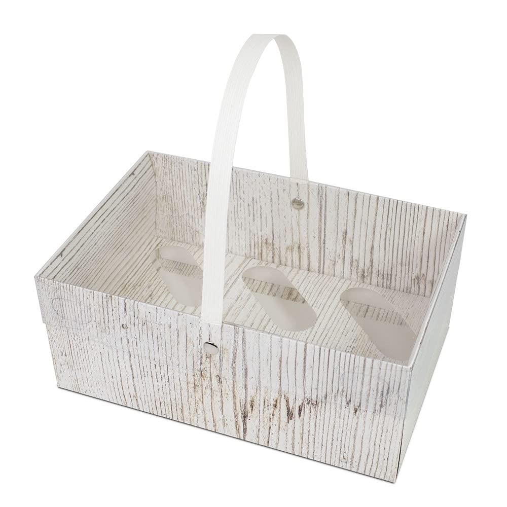 Simply Making Holds 6 Wood Effect Cupcake Box With Handle