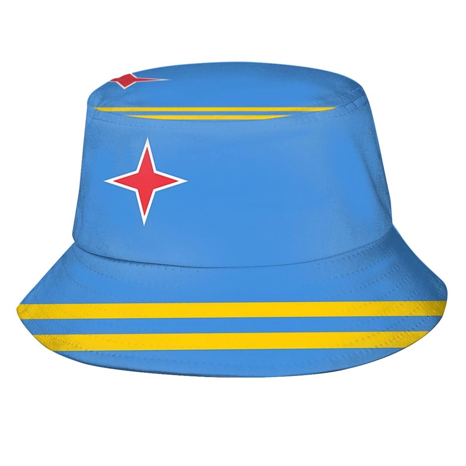 Aruba Flag Flag Bucket Hat for Women Men Summer Reversible Sun Hat Beach Fishing Cap