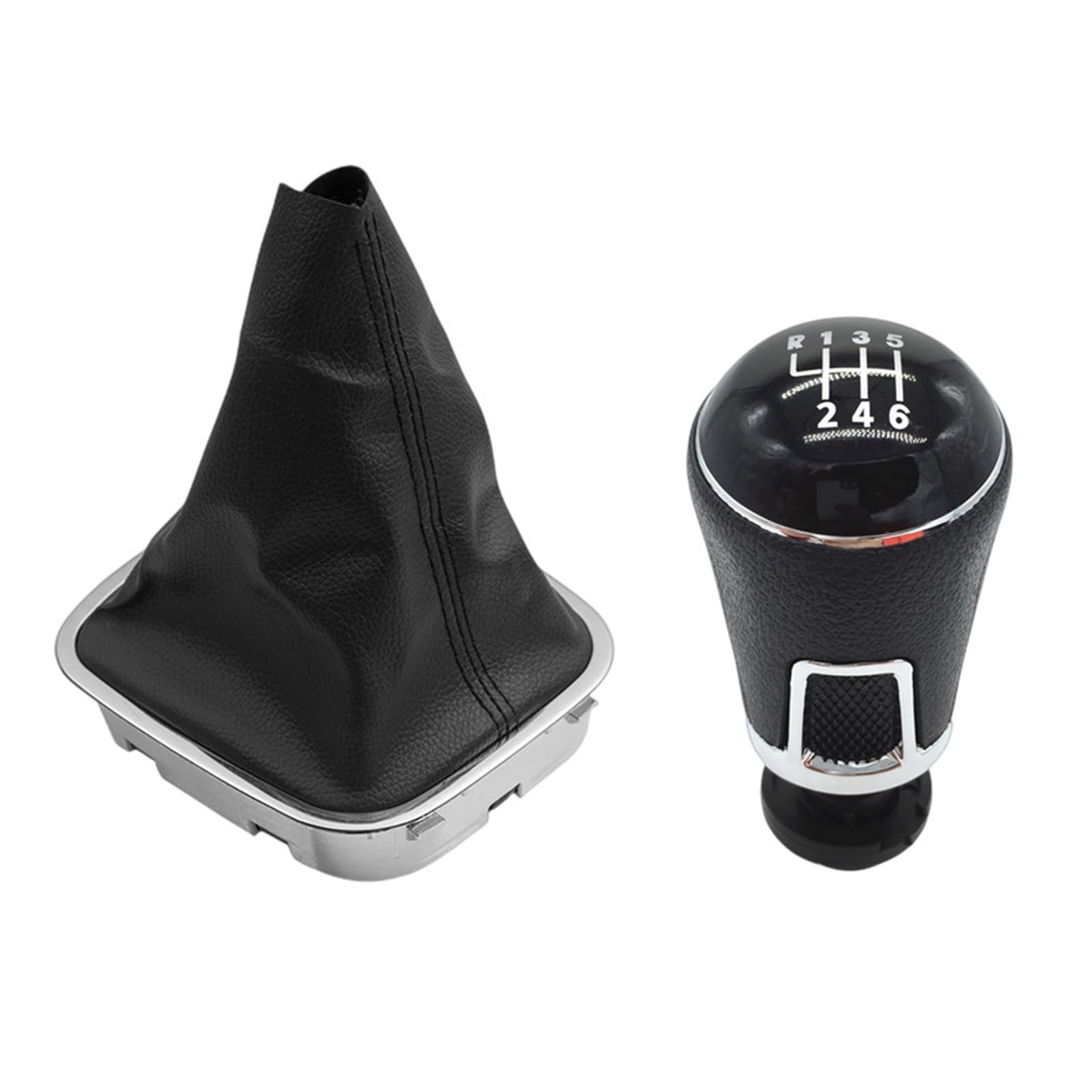 KUNYOS for VW Polo 6C 2011-2019 Gear Shifter Knob Style Black/Beige/Red