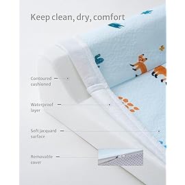 Blissful Diary Baby Changing Pad with Waterproof Lining Foam, Includes a Soft & Washable Cover, Contoured Changing Table Pads for Dresser Top with Non-Slip Bottom, 3216 (Blue, Rectangular)