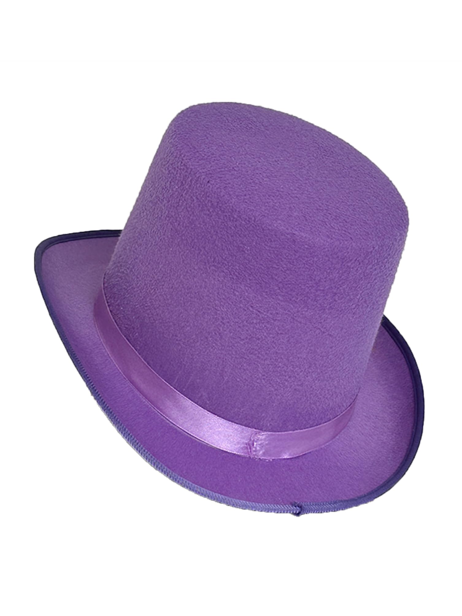 dPois Black Felt Top Hats for Kids Magician Hat Costume Tall Victorian Tuxedo Costume Hat for Cosplay Party Purple One Size