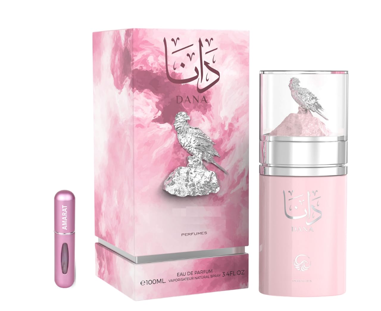 Dana Eau de Parfum 100ml Feminino - Profumo Arabico Duraterra per Donne con Atomizzatore Rimpiazzabile 5ml Florale con L