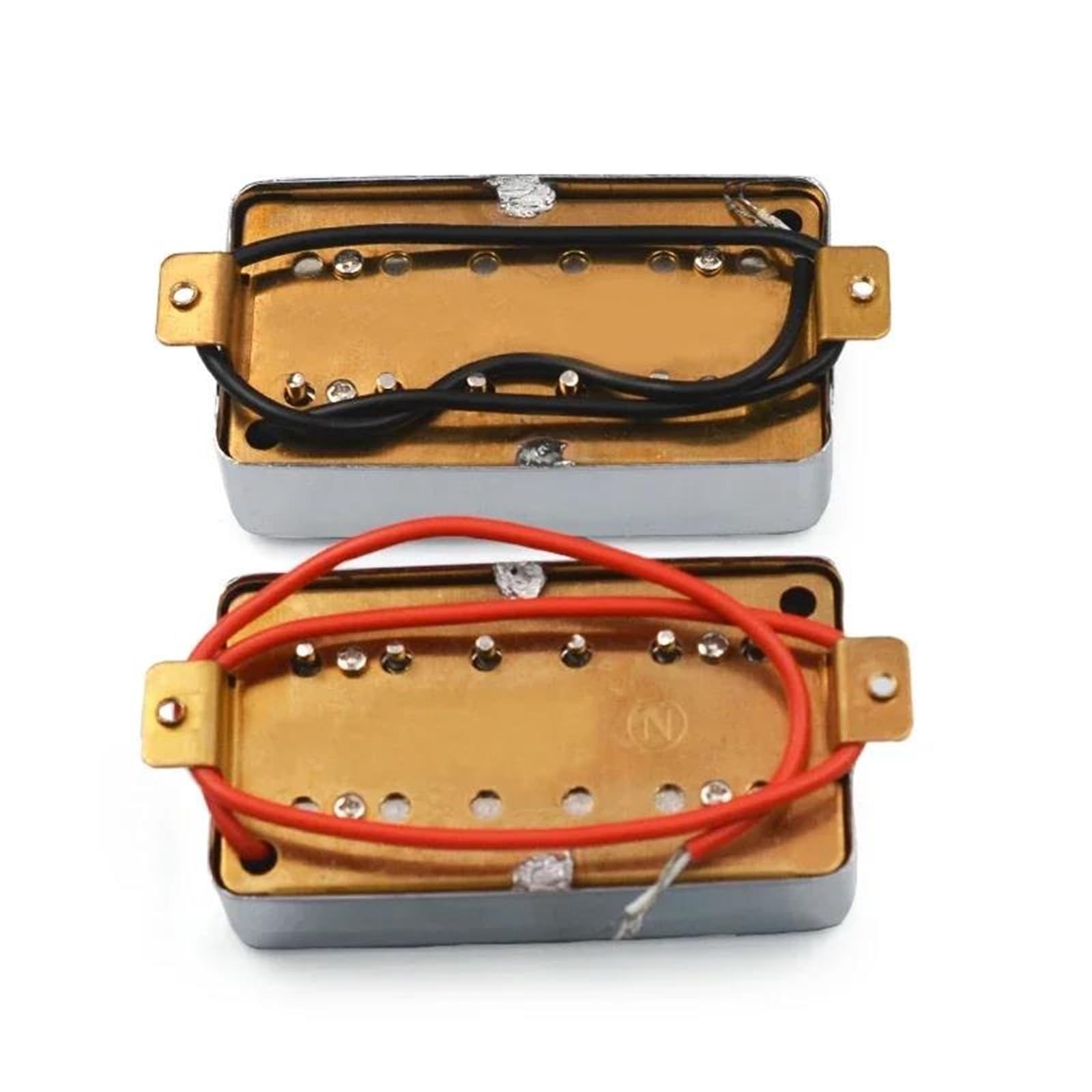 Amantes de la música Pastilla Para Guitarra Eléctr Pastilla Humbucker Para Guitarra Eléctrica Cubierta De Latón Estilo LP Cuello/puente Piezas De Guitarra(E)