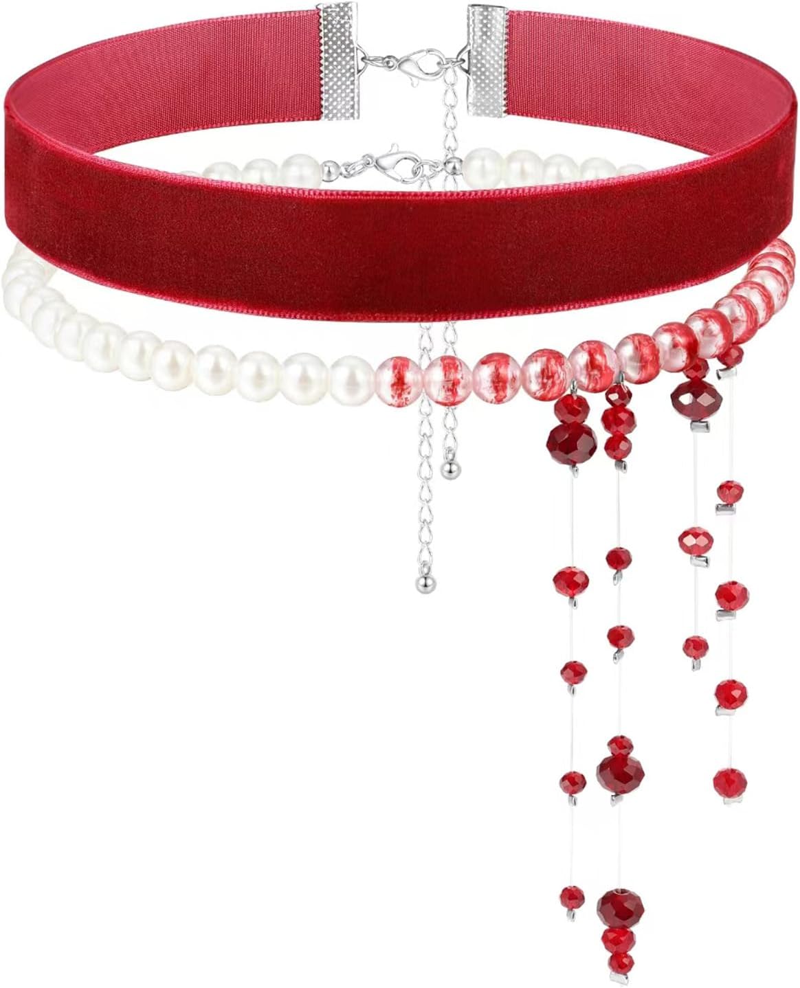 Gothic Fake Blood Necklace For Women vampire costume Fake