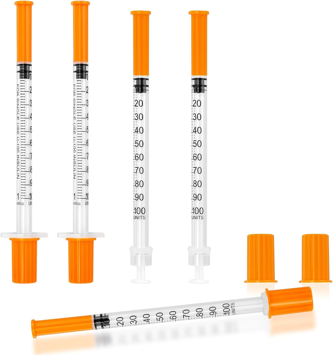 1ml 30G 5/16 Inch 8mm Syringe, U-100 Lab Syringes Individually Wrapped,Pack of 100