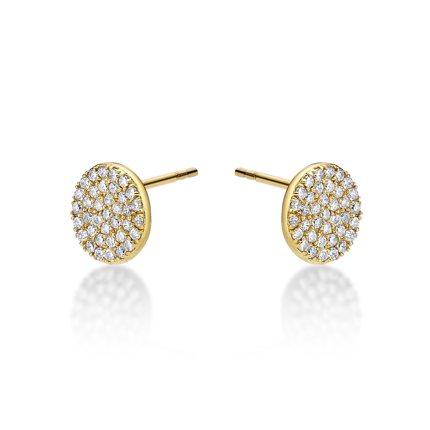 Diamond Treats Funkelnde Scheiben-Ohrringe mit Cubic Zirkonia Steinen in 925 Sterling Silber, runde Silberohrringe für Damen und Mädchen, süßer Silberschmuck für Frauen