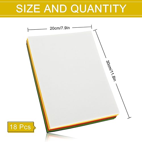 Miniatura 2 de Whaline Paquete de 18 hojas de fieltro de Navidad, color rojo y verde, surtido de fieltro suave y grueso, para proyectos de arte de retazos de