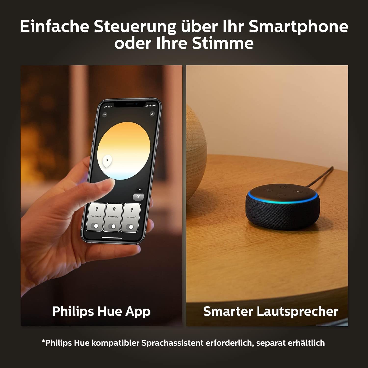 Philips Hue White Ambiance Enrave Deckenleuchte M (2.450 lm) inkl. Dimmschalter, dimmbare Deckenlampe für das Hue Lichtsystem mit allen Weißtönen, smarte Lichtsteuerung über Sprache und App, weiß