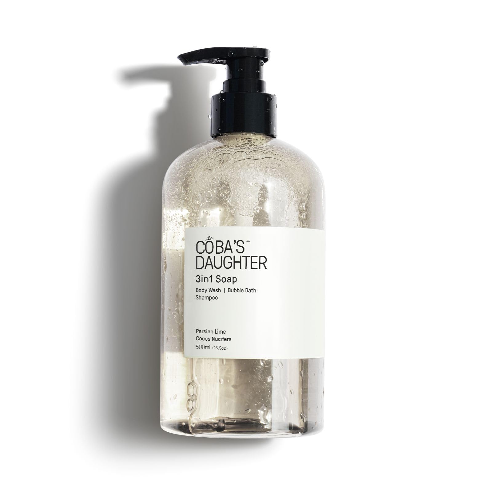 COBA'S DAUGHTER 3in1 Soap | Bubble Bath, Body Wash & Hand Wash | Aromatherapy-Infused with Persian Lime & Cocos Nucifera | Inulin & Seaweed Extract