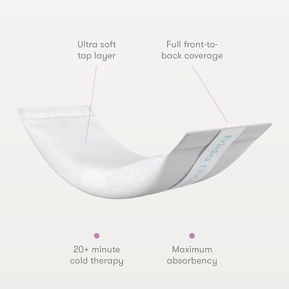 Frida Mom 2-in-1 Postpartum Pads + Disposable Knickers, Soothing Instant Cold Therapy Pack and Absorbent Maternity Pad in One + Ultra-Soft and Stretchy Boyshort Cut, Size Regular, 8 Pads + 2 Knickers